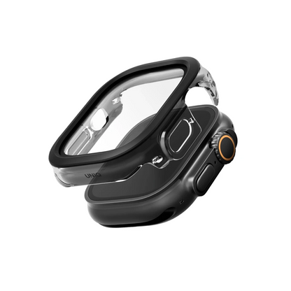 Uniq Apple Watch 49mm Voute Camlı Kasa Ekran Koruyucu - Siyah
