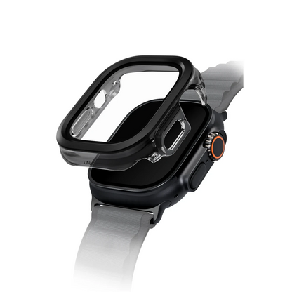 Uniq Apple Watch 49mm Voute Camlı Kasa Ekran Koruyucu - Siyah