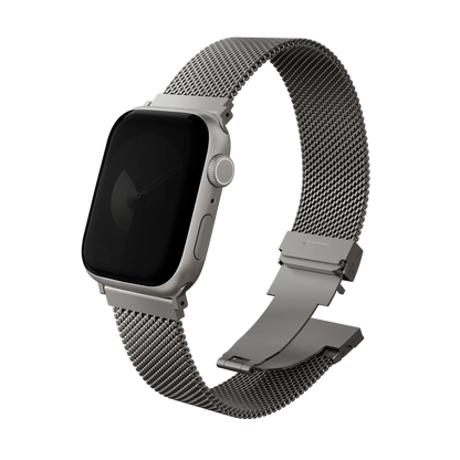 Uniq Apple Watch Ultra 41mm Dante Pro Çelik Örgü Kordon - Titan Gri