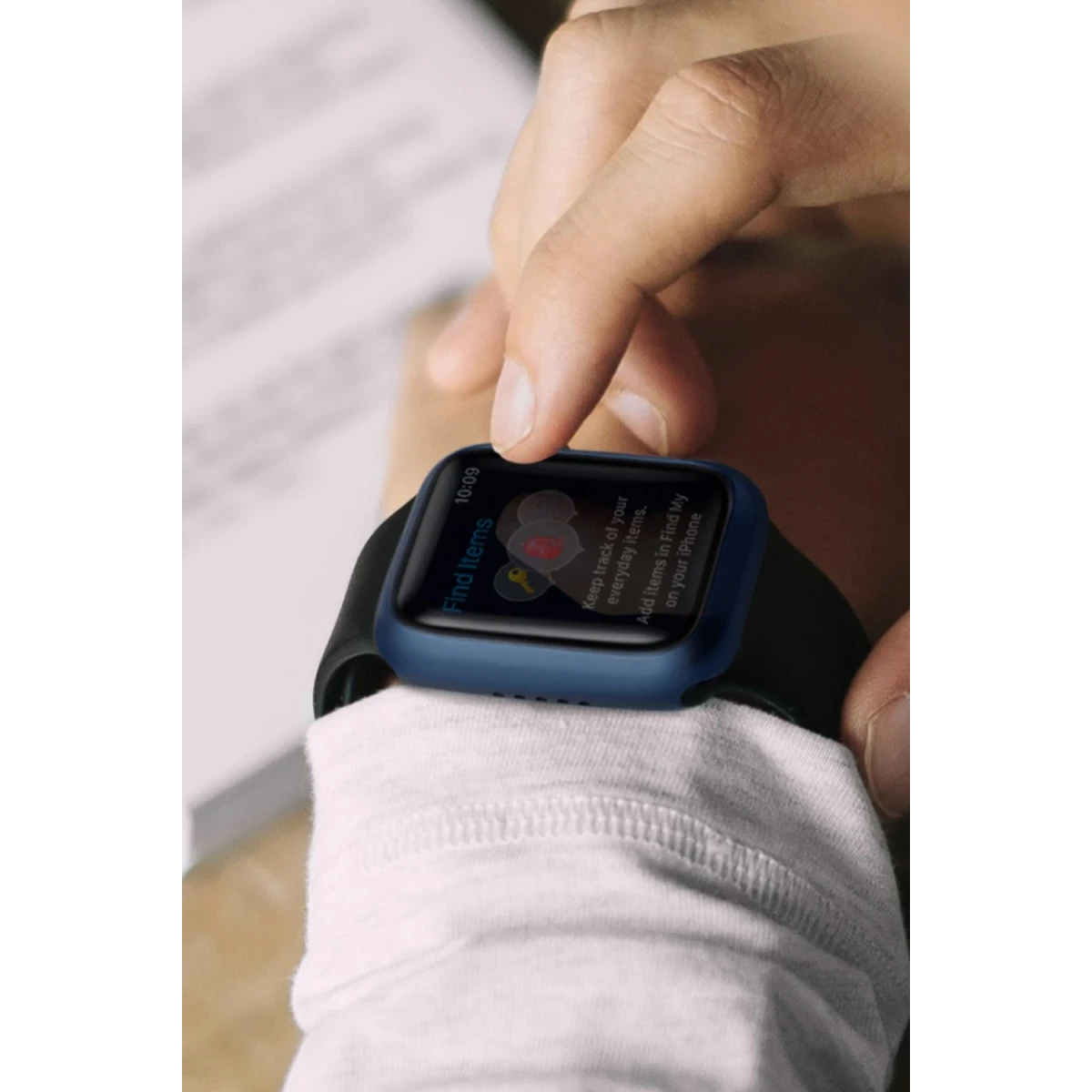 Uniq Apple Watch Ultra 49mm Legion Camlı Silikon Kasa Koruyucu - Mavi