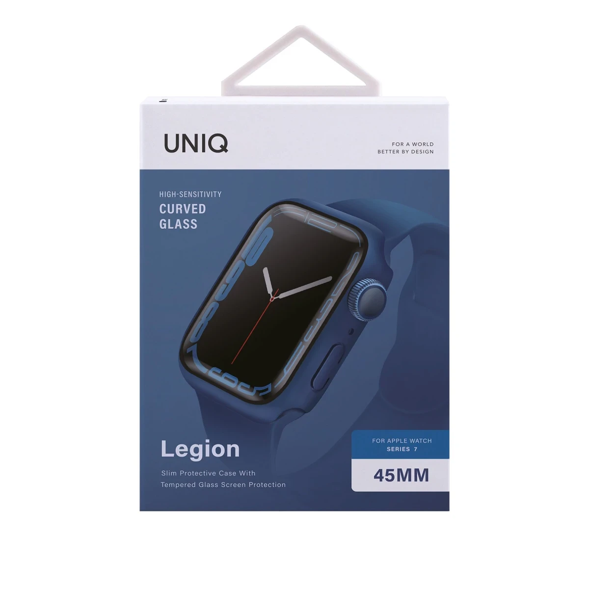 Uniq Apple Watch Ultra 49mm Legion Camlı Silikon Kasa Koruyucu - Mavi