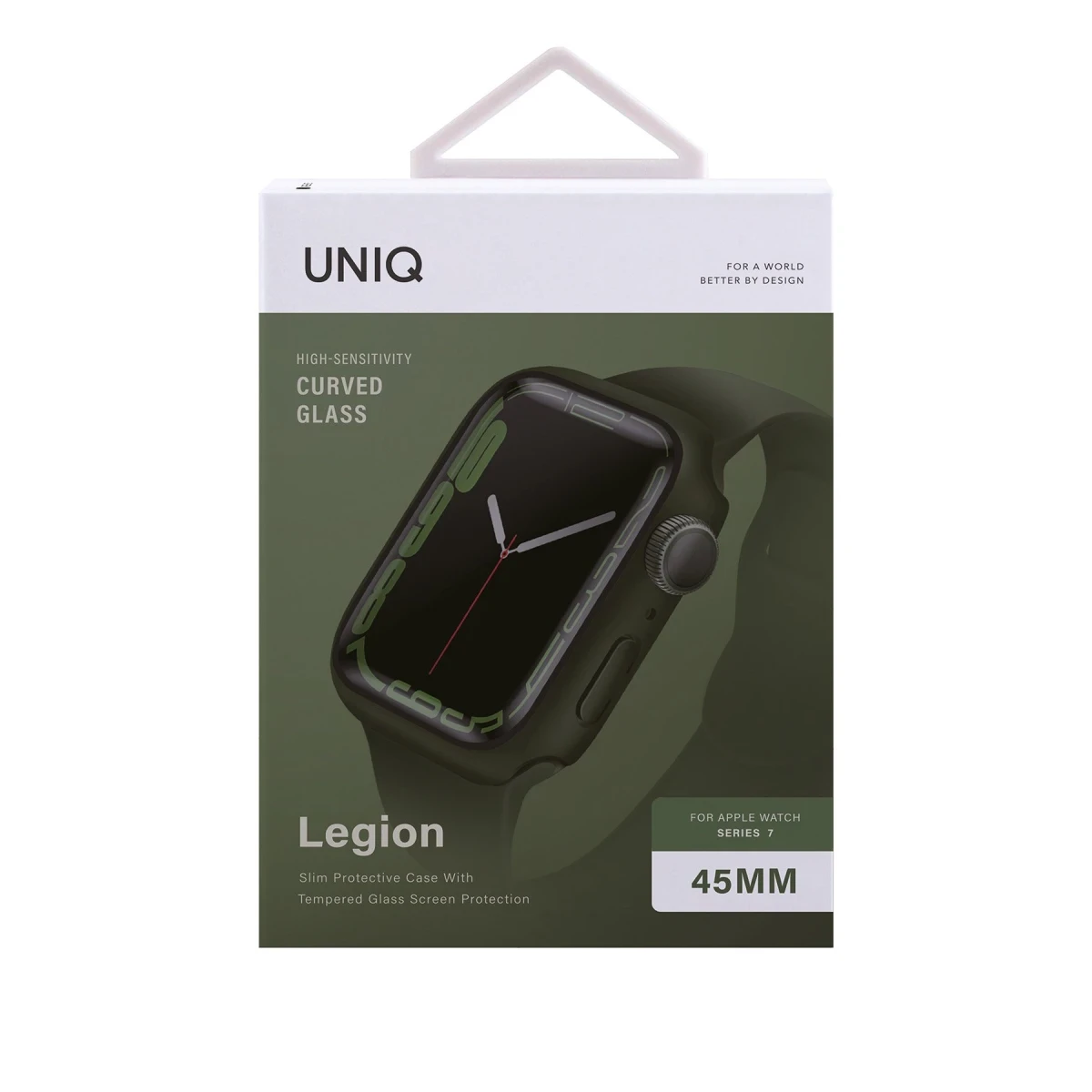 Uniq Apple Watch Ultra 49mm Legion Camlı Silikon Kasa Koruyucu - Yeşil