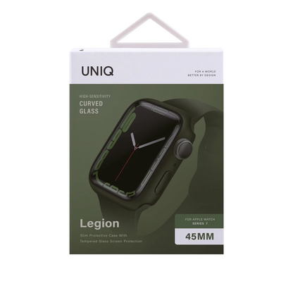 Uniq Apple Watch Ultra 49mm Legion Camlı Silikon Kasa Koruyucu - Yeşil