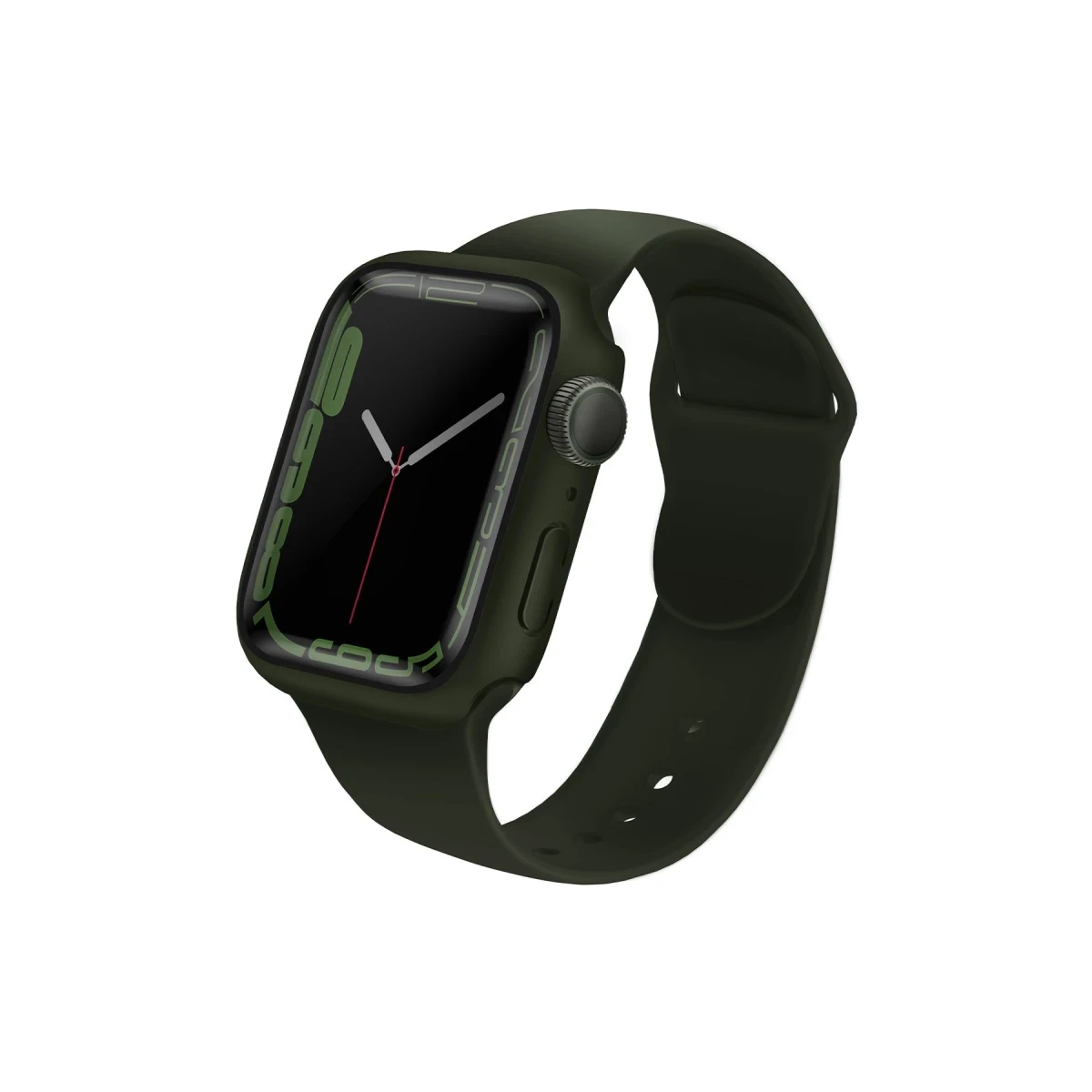 Uniq Apple Watch Ultra 49mm Legion Camlı Silikon Kasa Koruyucu - Yeşil