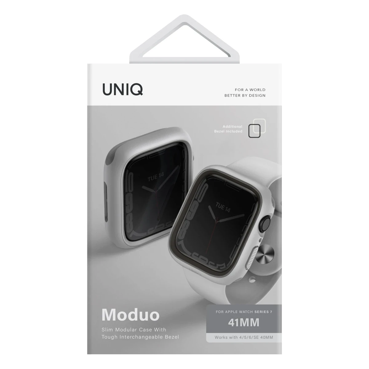 Uniq Apple Watch 45mm Moduo Camlı Kasa Ekran Koruyucu - Gümüş-Gri