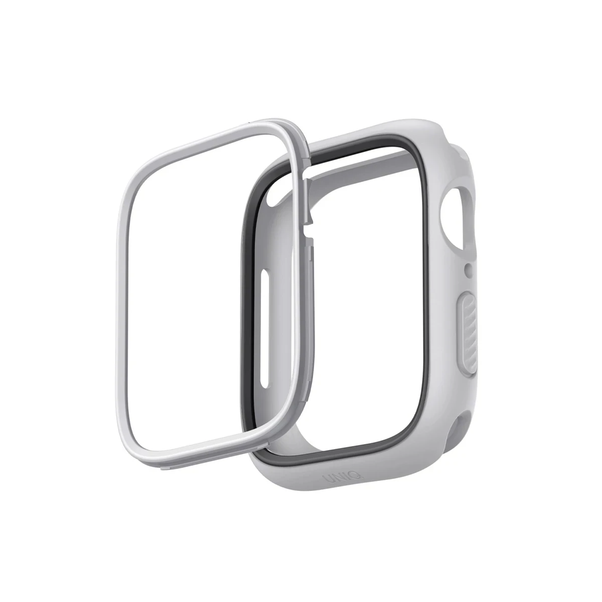 Uniq Apple Watch 45mm Moduo Camlı Kasa Ekran Koruyucu - Gümüş-Gri