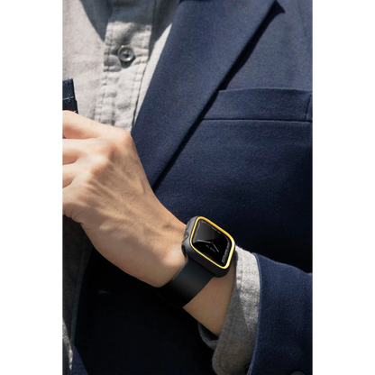 Uniq Apple Watch 45mm Moduo Camlı Kasa Ekran Koruyucu - Gümüş-Gri