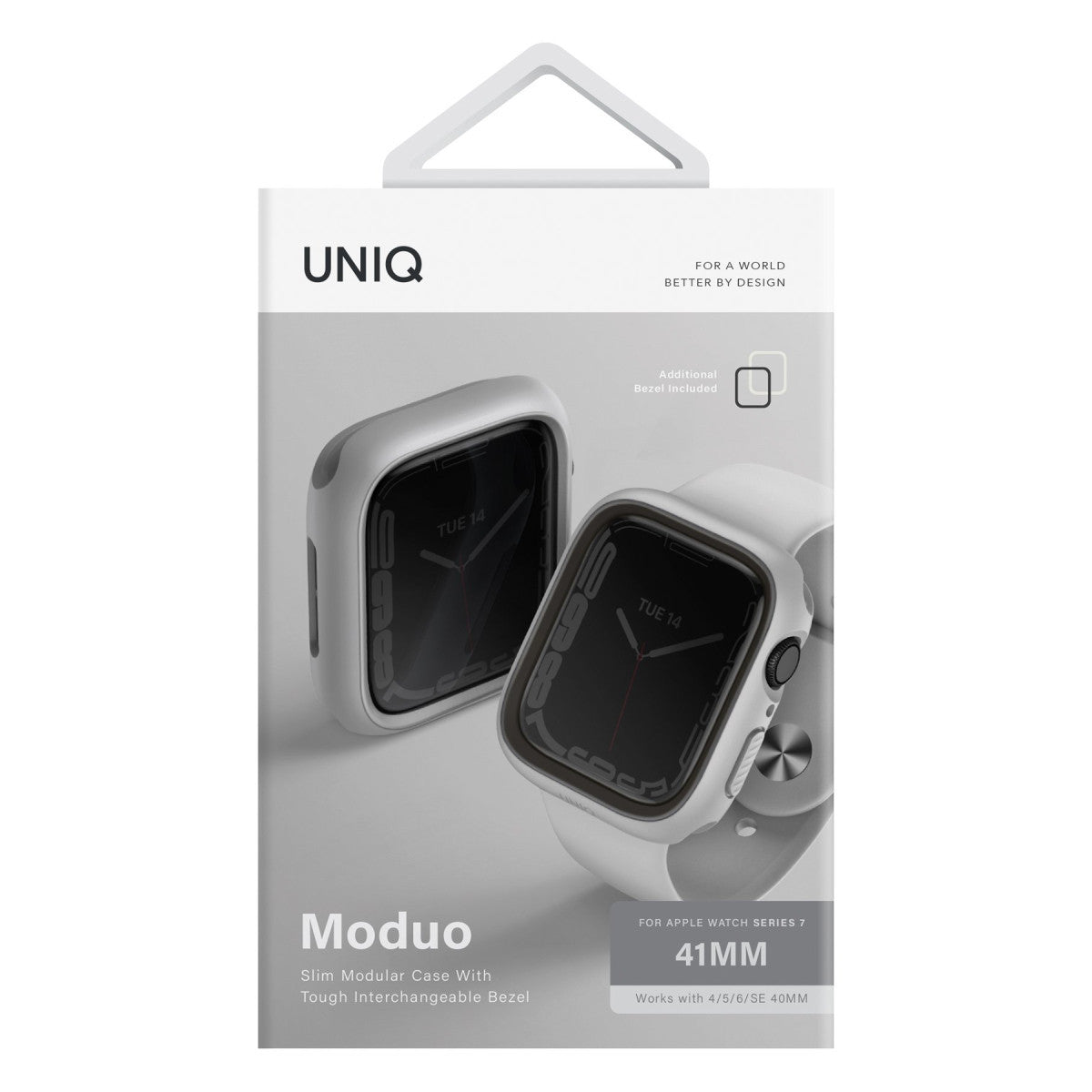 Uniq Apple Watch 45mm Moduo Camlı Kasa Ekran Koruyucu - Lacivert-Gri