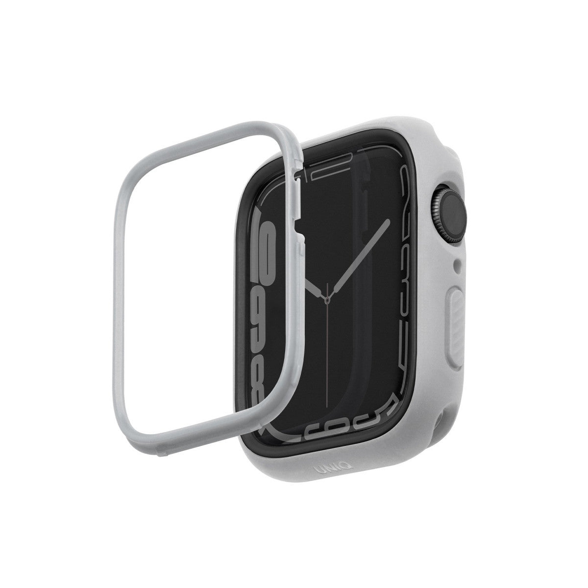 Uniq Apple Watch 45mm Moduo Camlı Kasa Ekran Koruyucu - Lacivert-Gri