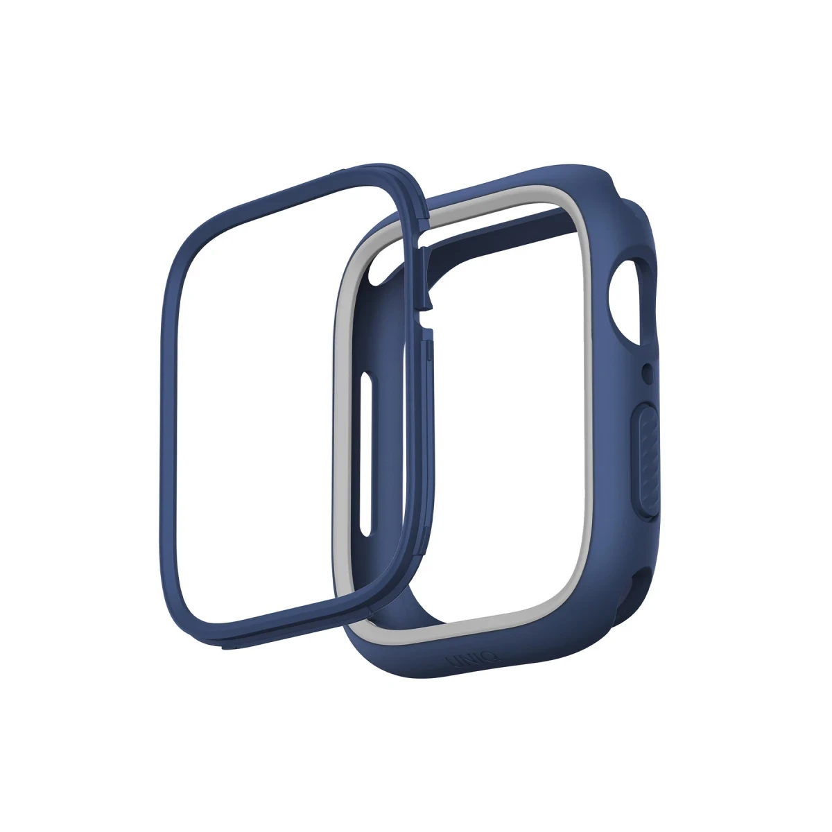 Uniq Apple Watch 45mm Moduo Camlı Kasa Ekran Koruyucu - Lacivert-Gri