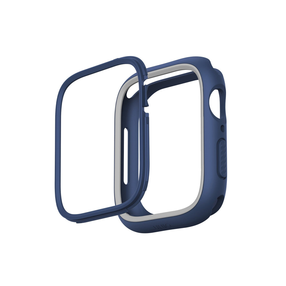 Uniq Apple Watch 45mm Moduo Camlı Kasa Ekran Koruyucu - Lacivert-Gri