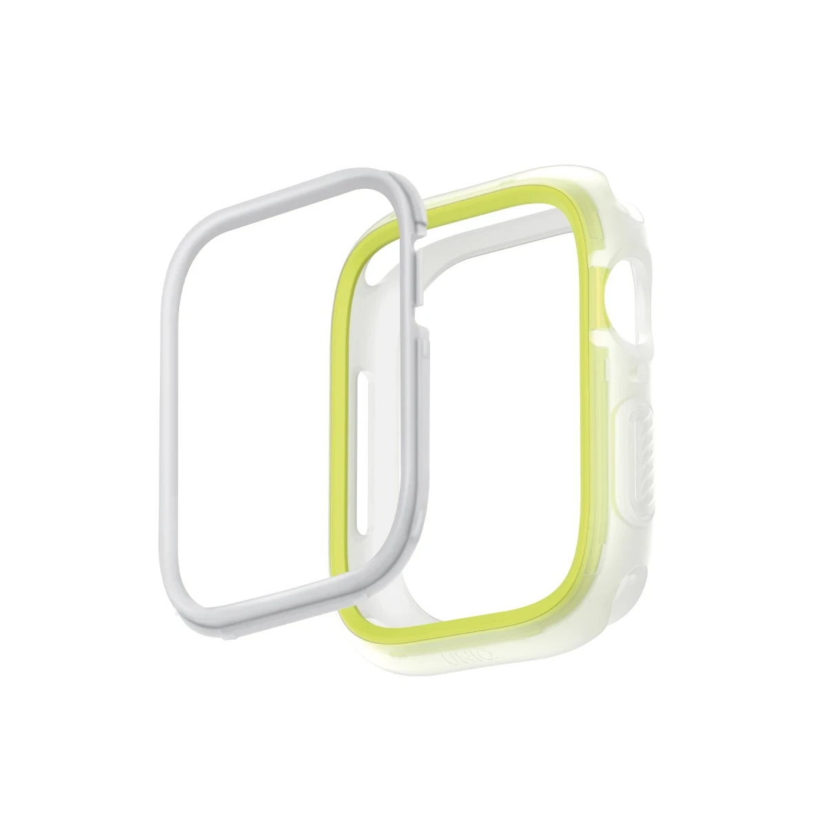 Uniq Apple Watch 45mm Moduo Camlı Kasa Ekran Koruyucu - Sarı-Beyaz
