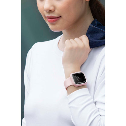 Uniq Apple Watch 45mm Moduo Camlı Kasa Ekran Koruyucu - Lacivert-Gri
