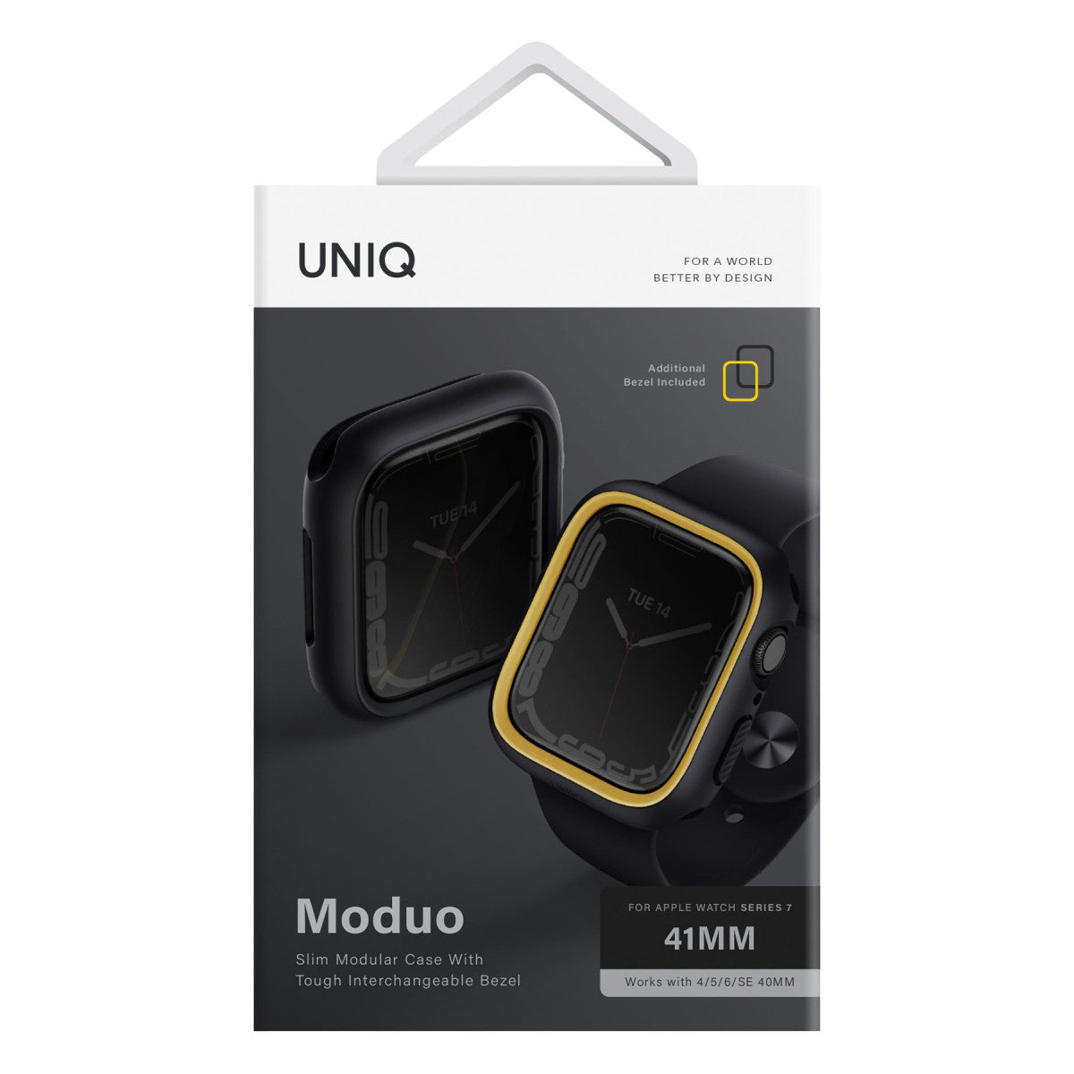 Uniq Apple Watch 45mm Moduo Camlı Kasa Ekran Koruyucu - Lacivert-Gri