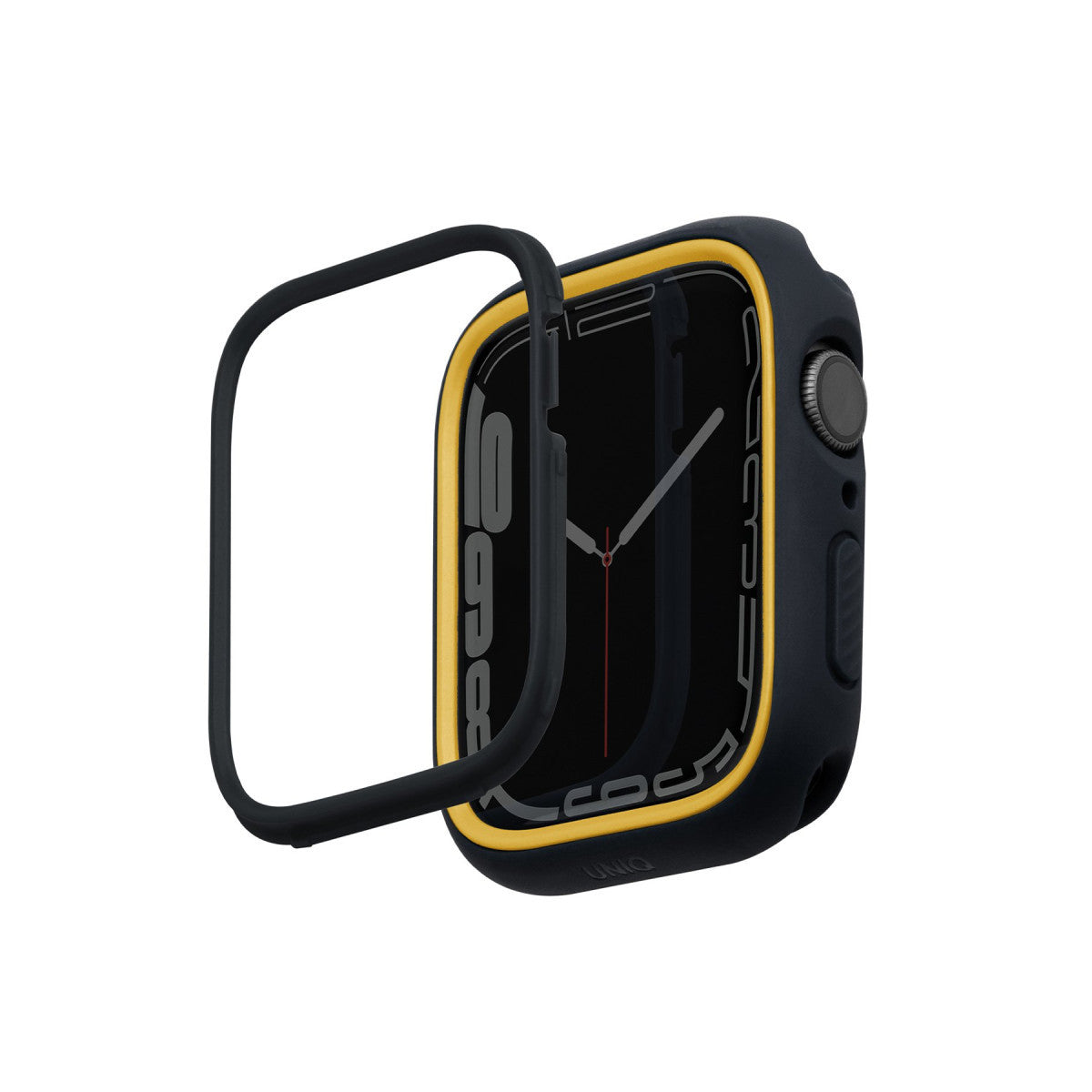 Uniq Apple Watch 45mm Moduo Camlı Kasa Ekran Koruyucu - Lacivert-Gri