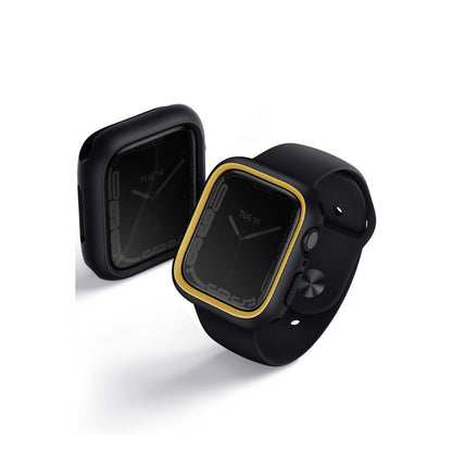 Uniq Apple Watch 45mm Moduo Camlı Kasa Ekran Koruyucu - Lacivert-Gri