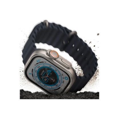 Uniq Apple Watch Ultra 49mm Optix Duo Pro Anti Reflective Camlı Çelik Kasa Koruyucu - Gümüş