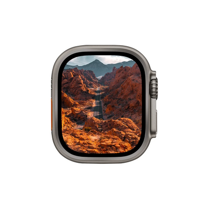 Uniq Apple Watch Ultra 49mm Optix Duo Pro Anti Reflective Camlı Çelik Kasa Koruyucu - Gümüş