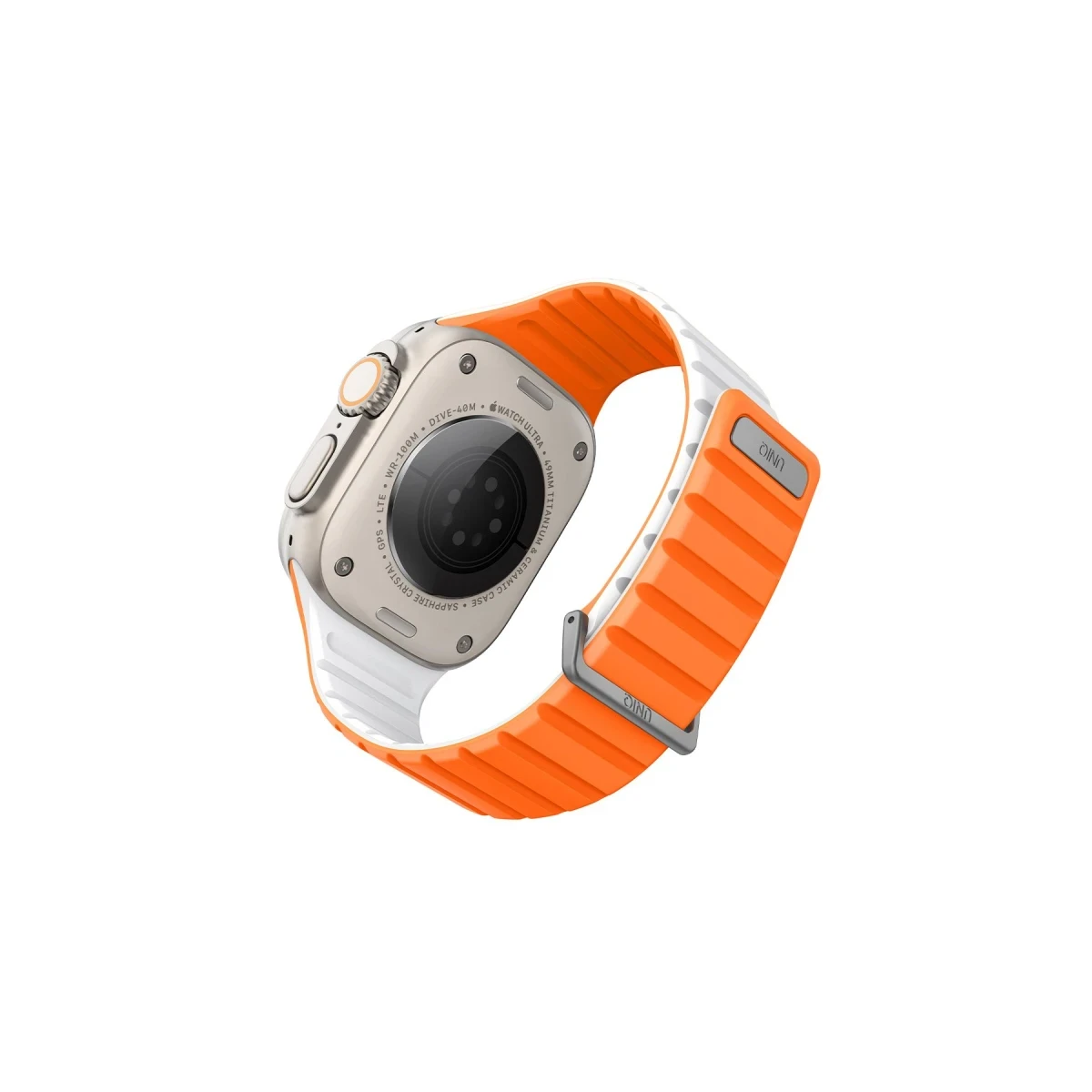 Uniq Apple Watch Ultra 49mm Revix Evo Reversible Manyetik Kordon - Turuncu-Beyaz