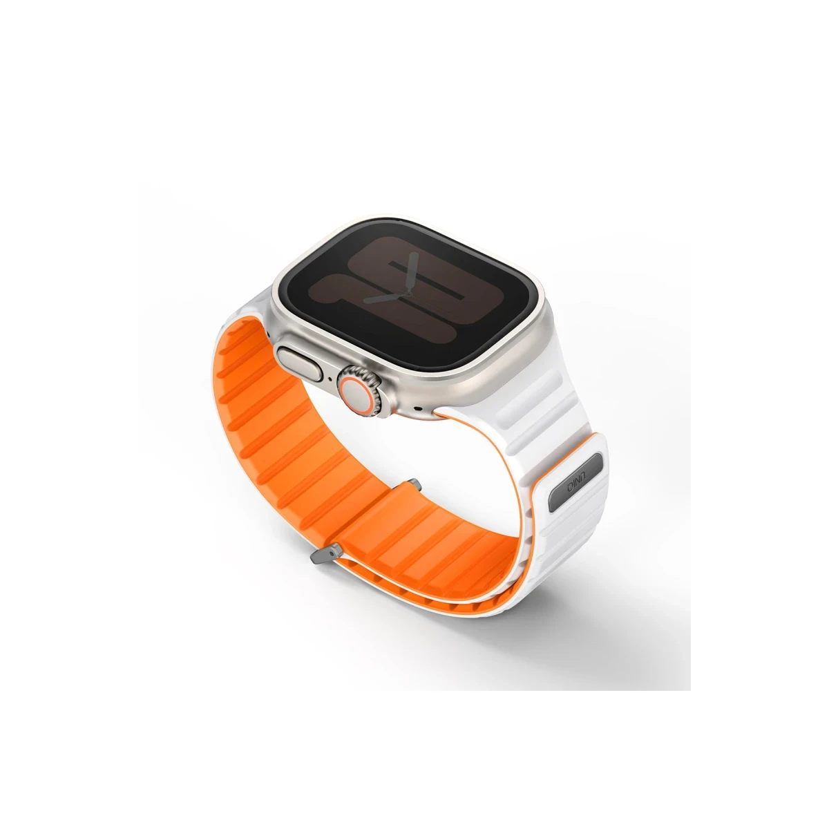 Uniq Apple Watch Ultra 49mm Revix Evo Reversible Manyetik Kordon - Turuncu-Beyaz