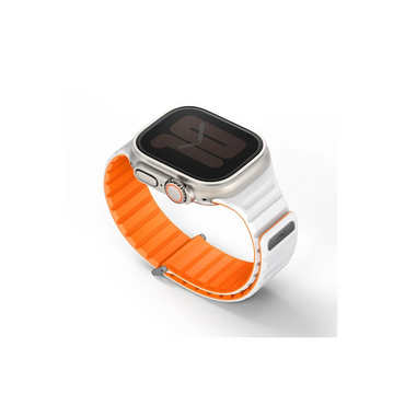Uniq Apple Watch Ultra 49mm Revix Evo Reversible Manyetik Kordon - Turuncu-Beyaz