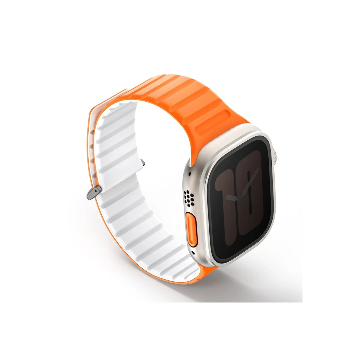 Uniq Apple Watch Ultra 49mm Revix Evo Reversible Manyetik Kordon - Turuncu-Beyaz
