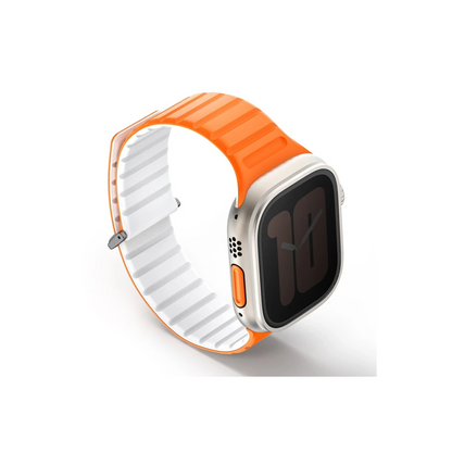 Uniq Apple Watch Ultra 49mm Revix Evo Reversible Manyetik Kordon - Turuncu-Beyaz