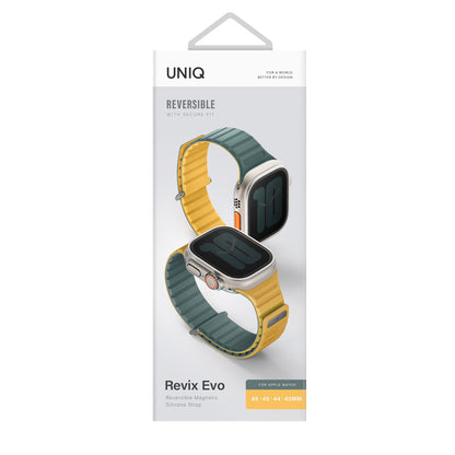 Uniq Apple Watch Ultra 49mm Revix Evo Reversible Manyetik Kordon - Turuncu-Beyaz