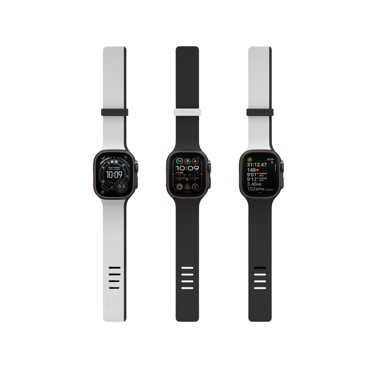 Uniq Apple Watch Ultra 49mm Revix IV Reversible Manyetik Kordon - Siyah-Gri