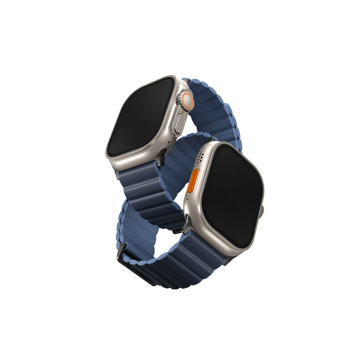 Uniq Apple Watch Ultra 49mm Revix Premium Reversible Manyetik Kordon - Koyu Mavi-Mavi