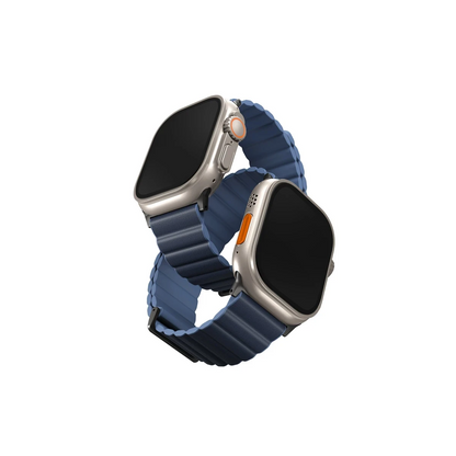 Uniq Apple Watch Ultra 49mm Revix Premium Reversible Manyetik Kordon - Koyu Mavi-Mavi