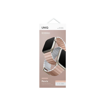 Uniq Apple Watch Ultra 49mm Revix Premium Reversible Manyetik Kordon - Pembe-Beyaz