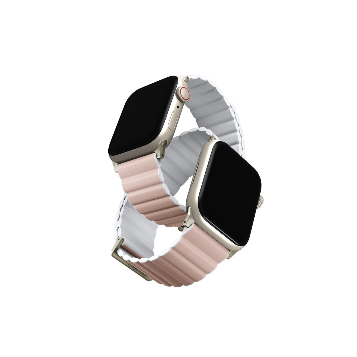 Uniq Apple Watch Ultra 49mm Revix Premium Reversible Manyetik Kordon - Pembe-Beyaz