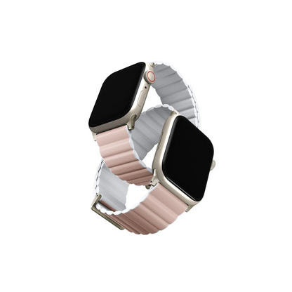 Uniq Apple Watch Ultra 49mm Revix Premium Reversible Manyetik Kordon - Pembe-Beyaz