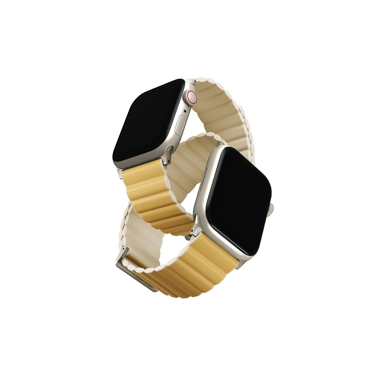 Uniq Apple Watch Ultra 49mm Revix Premium Reversible Manyetik Kordon - Sarı-Bej