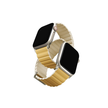 Uniq Apple Watch Ultra 49mm Revix Premium Reversible Manyetik Kordon - Sarı-Bej