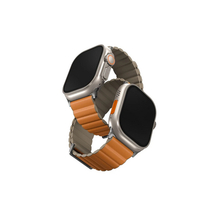 Uniq Apple Watch Ultra 49mm Revix Premium Reversible Manyetik Kordon - Turuncu-Gri
