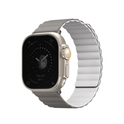 Uniq Apple Watch Ultra 49mm Revix Reversible Manyetik Kordon - Gri-Beyaz