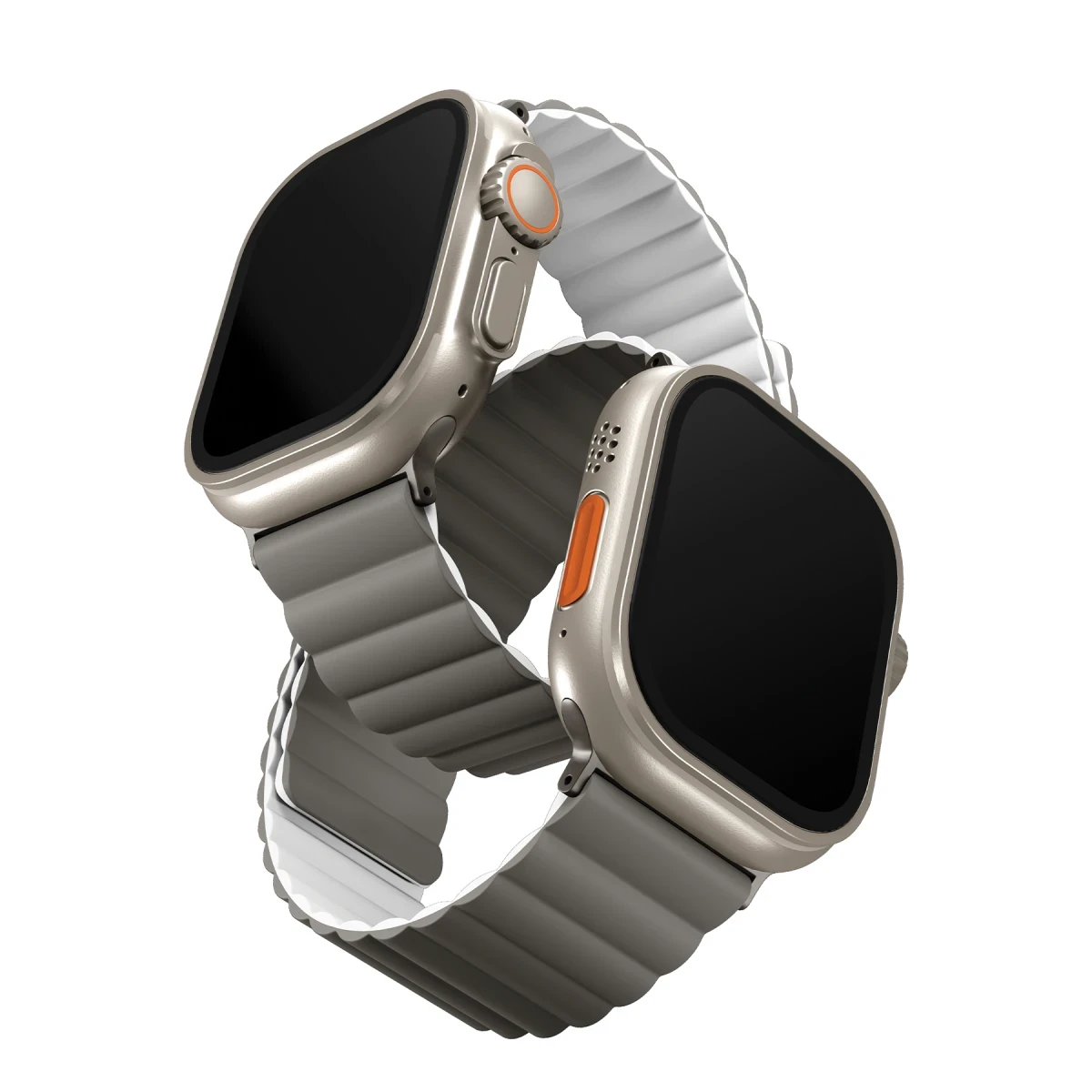 Uniq Apple Watch Ultra 49mm Revix Reversible Manyetik Kordon - Gri-Beyaz