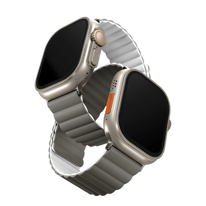 Uniq Apple Watch Ultra 49mm Revix Reversible Manyetik Kordon - Gri-Beyaz