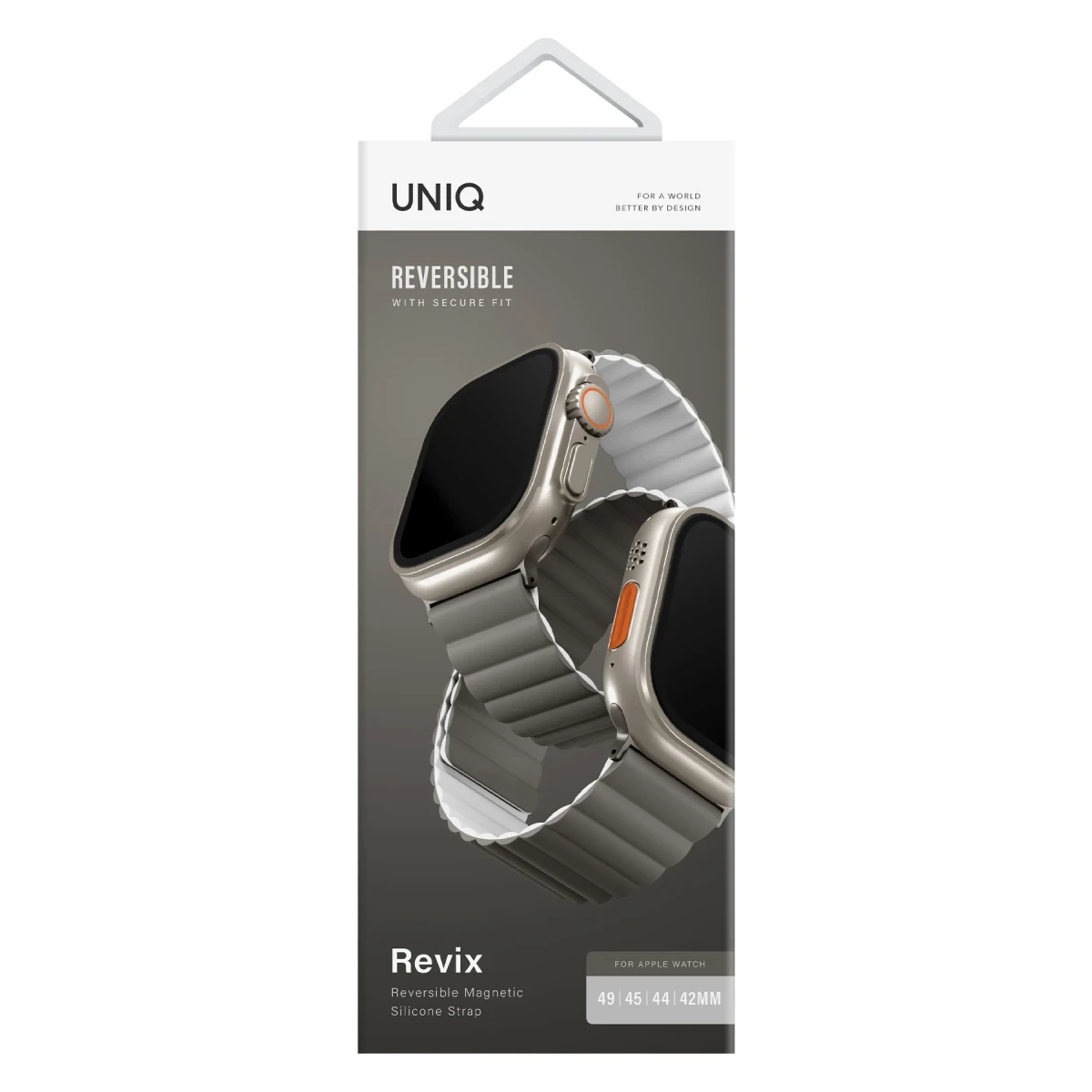 Uniq Apple Watch Ultra 49mm Revix Reversible Manyetik Kordon - Gri-Beyaz