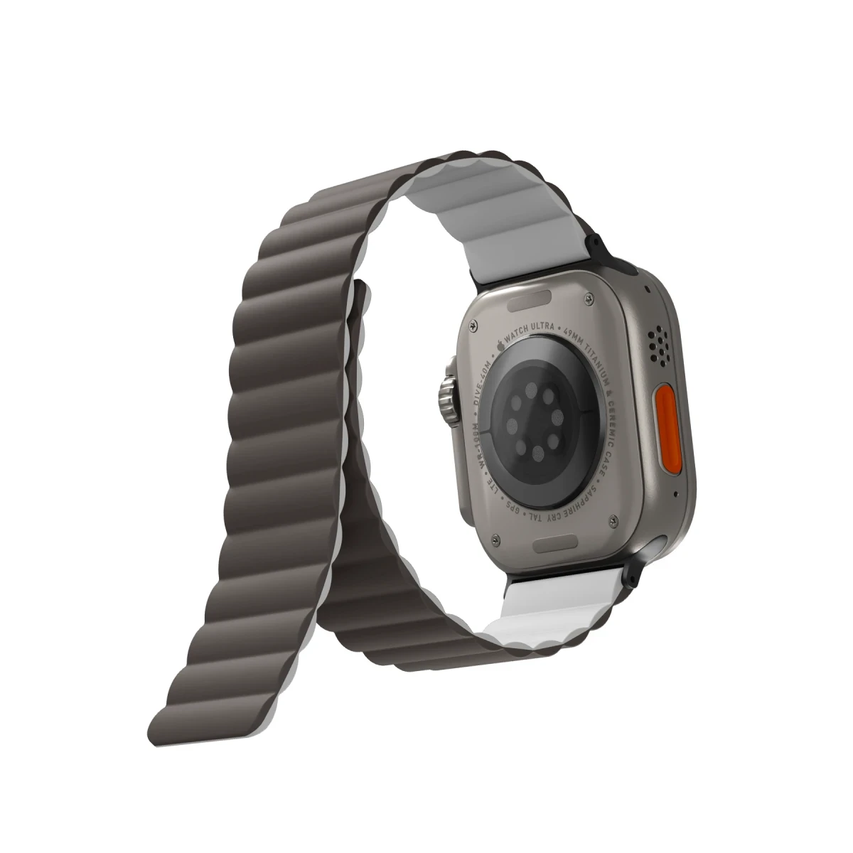 Uniq Apple Watch Ultra 49mm Revix Reversible Manyetik Kordon - Gri-Beyaz