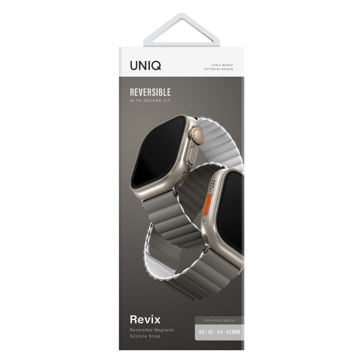 Uniq Apple Watch Ultra 49mm Revix Reversible Manyetik Kordon - Gri-Beyaz