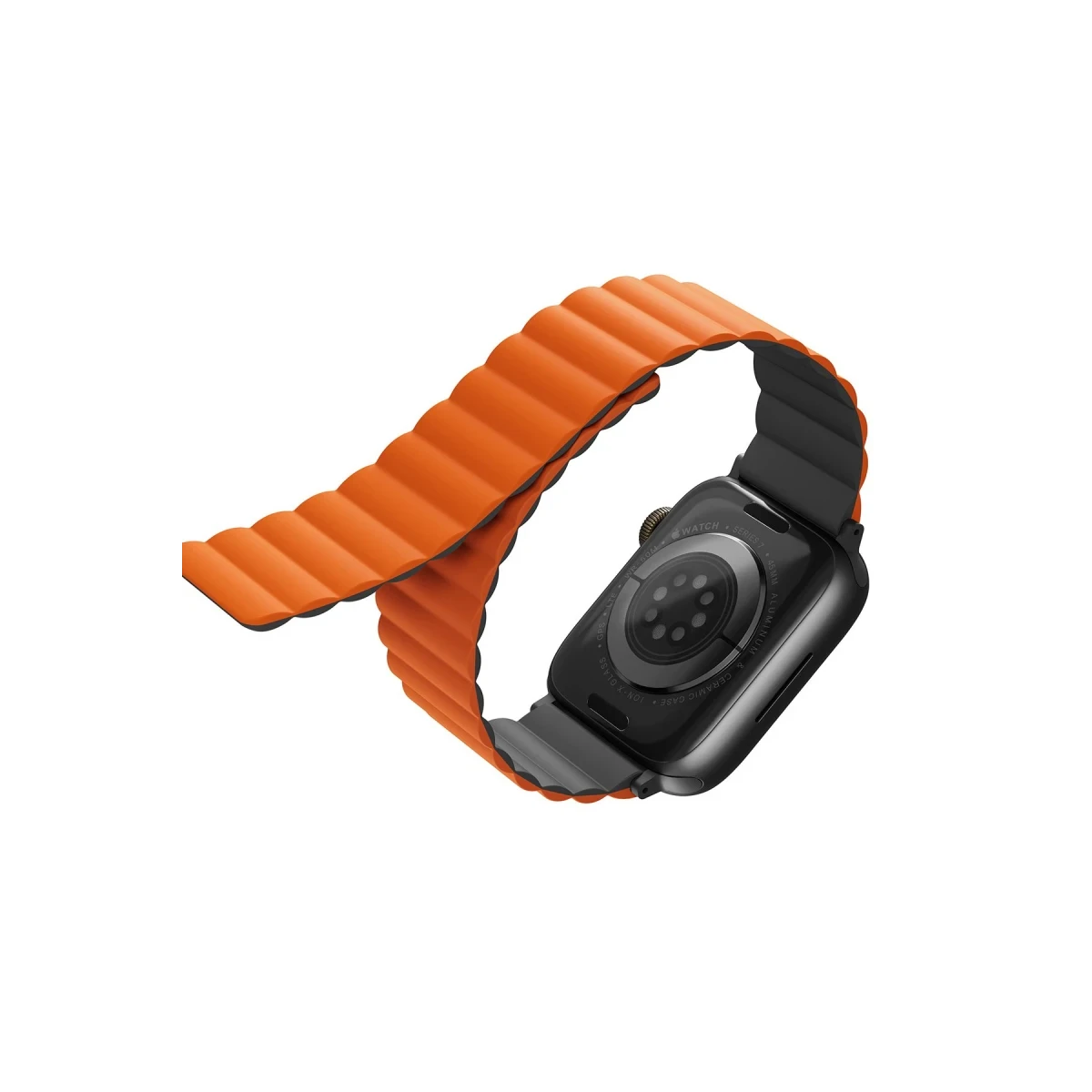 Uniq Apple Watch Ultra 49mm Revix Reversible Manyetik Kordon - Gri-Turuncu