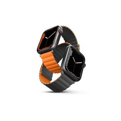 Uniq Apple Watch Ultra 49mm Revix Reversible Manyetik Kordon - Gri-Turuncu