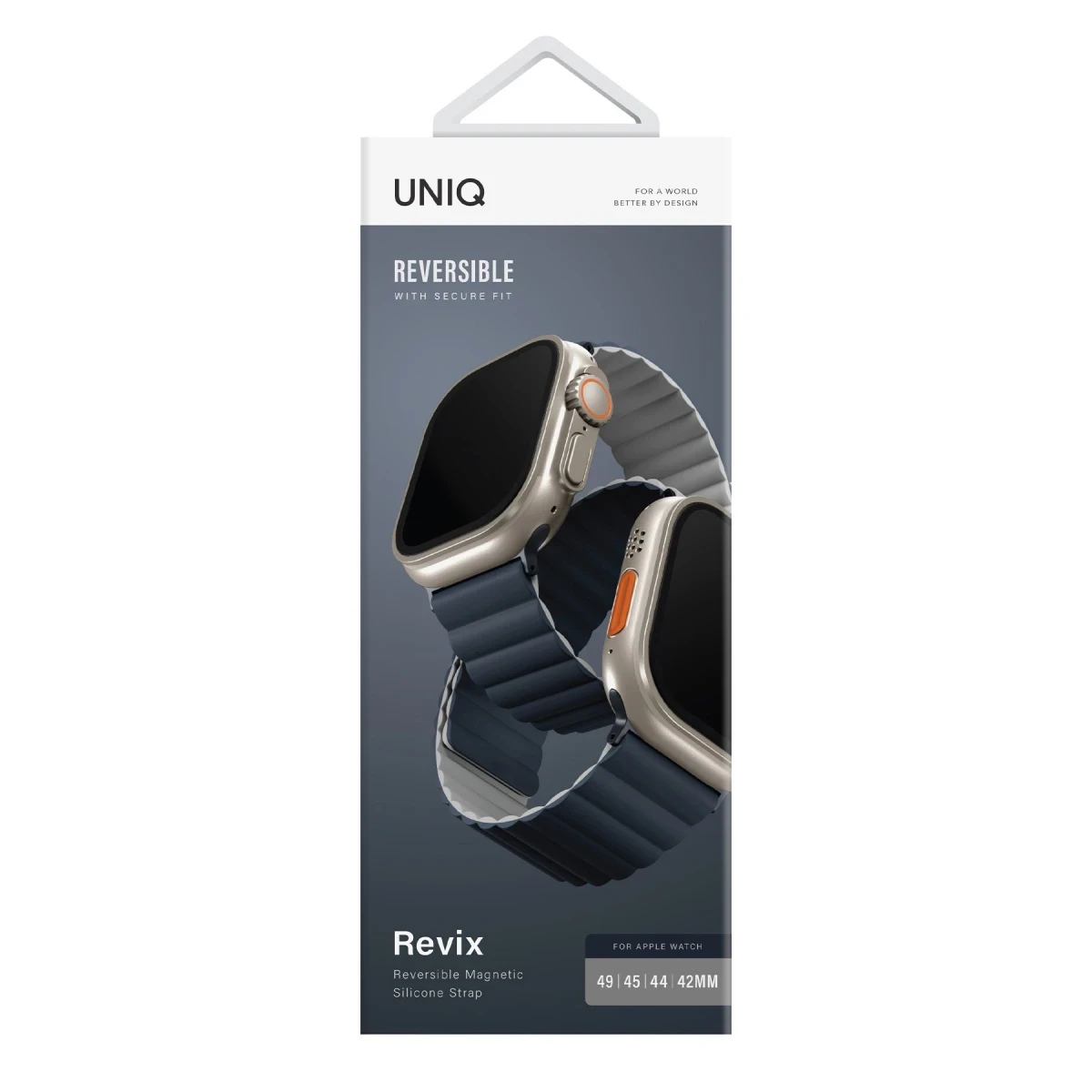 Uniq Apple Watch Ultra 49mm Revix Reversible Manyetik Kordon - Lacivert-Gri