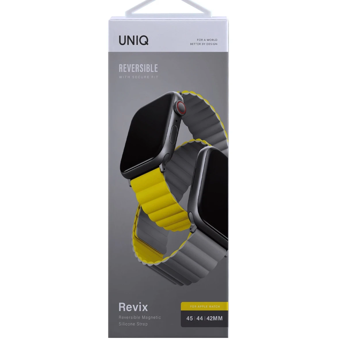 Uniq Apple Watch Ultra 49mm Revix Reversible Manyetik Kordon - Sarı-Koyu Yeşil