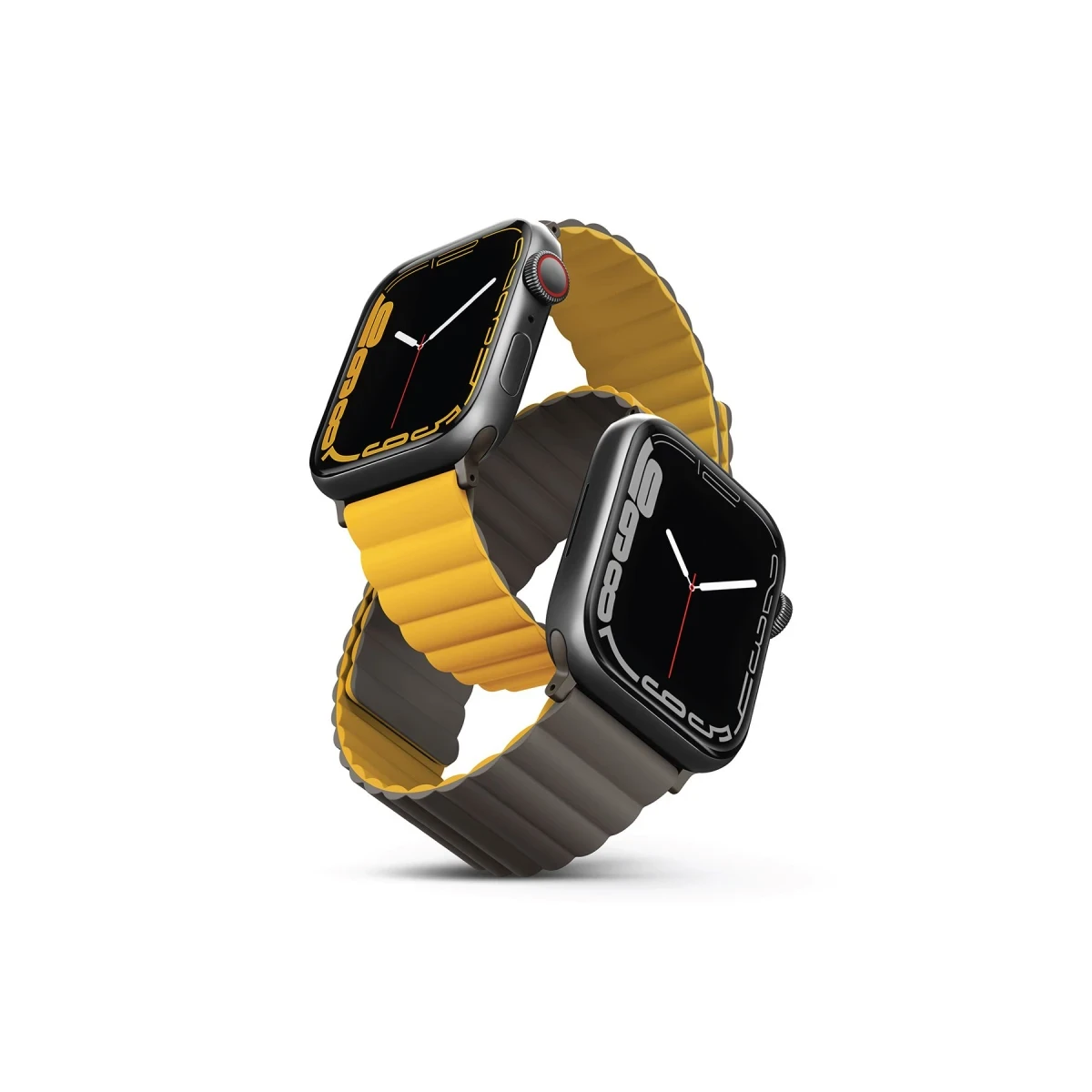 Uniq Apple Watch Ultra 49mm Revix Reversible Manyetik Kordon - Sarı-Koyu Yeşil