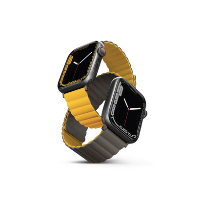 Uniq Apple Watch Ultra 49mm Revix Reversible Manyetik Kordon - Sarı-Koyu Yeşil
