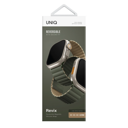 Uniq Apple Watch Ultra 49mm Revix Reversible Manyetik Kordon - Yeşil-Gold